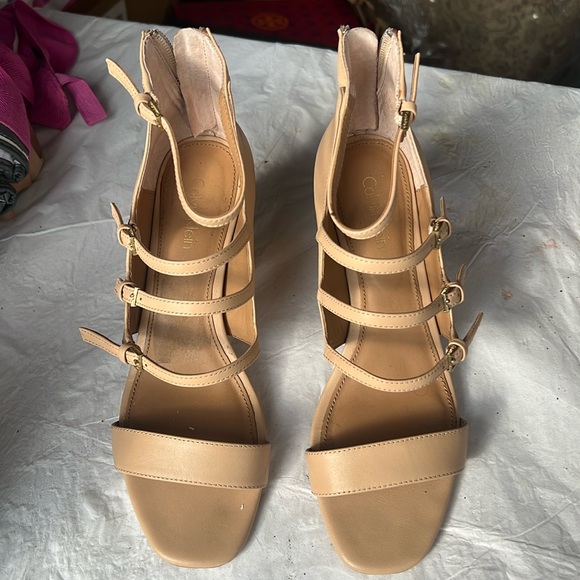 Calvin Klein Nude Sandals Size 6.5 - Picture 1 of 4